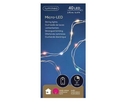 Luces micro LED de interior LED multicolor a pilas 195cm-40L