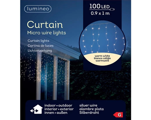 Cortina de luces para ventanas interior-exterior microled 100cm